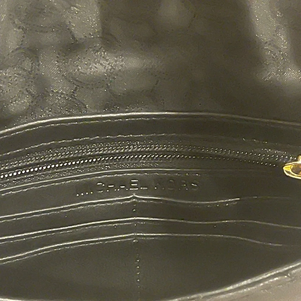 Michael Kors Black Quilted Shoulder Bag with Gold Chain Strap, Small Size 10”x7”